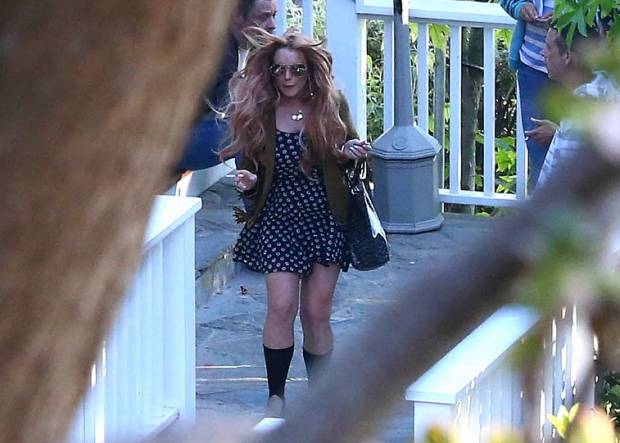 Lindsay Lohan forgot about the paparazzi in this 'Must Not See' look of the week.