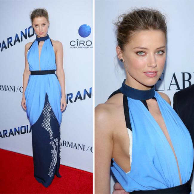 Amber Heard at the 'Paranoia' premiere in Vionnet.