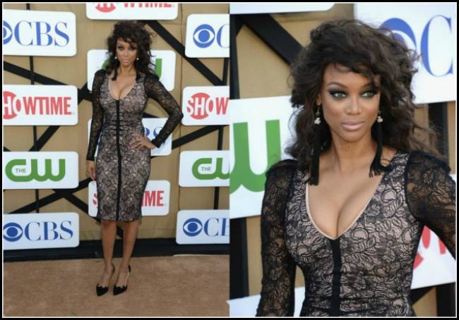 Tyra Banks at the CW party