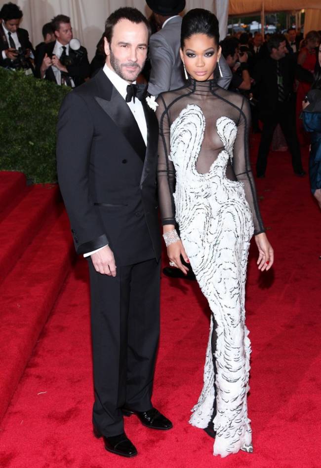 Chanel Iman and Tom Ford at the Met Gala 