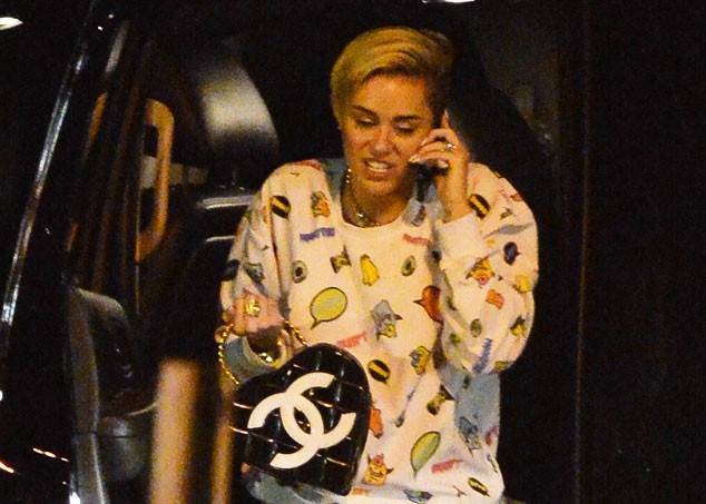 Miley Cyrus ready for bed.