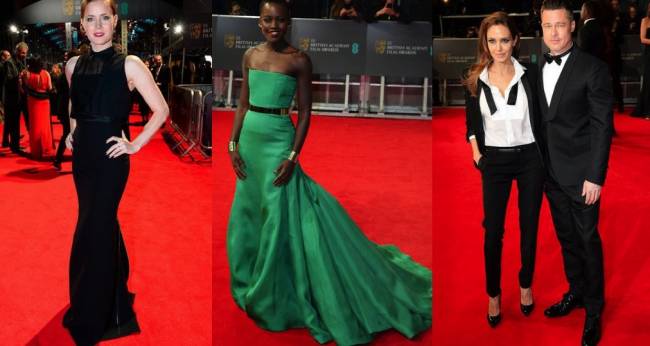 Amy Adams, Lupita Nyong'o and Angelina and Brad walk the red carpet at the BAFTA's