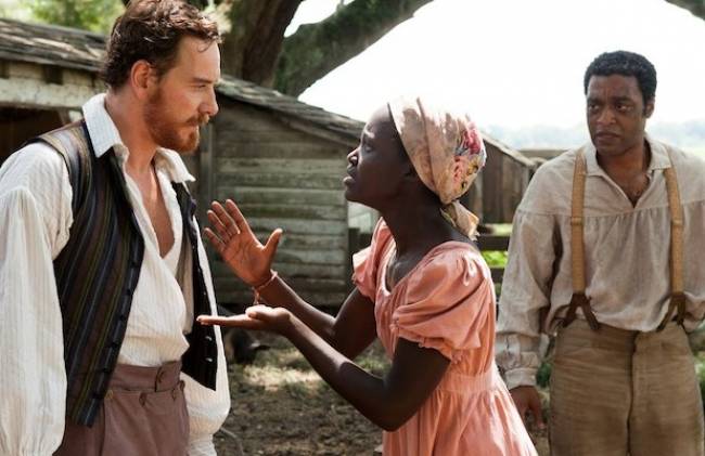 Michael Fassbender, Lupita Nyong'o and Chewital Ejiofor in 12 Years A Slave