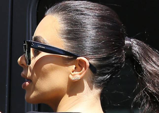 Kim wearing a 'North' earring
