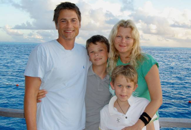 Rob Lowe with wife Sheryl and sons John and Mathew