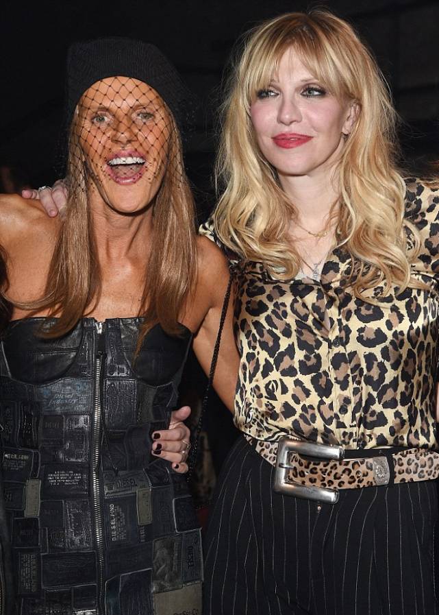 Vogue's Anna dello Russo and Courtney Love dazzle at the Diesel show in Venice.