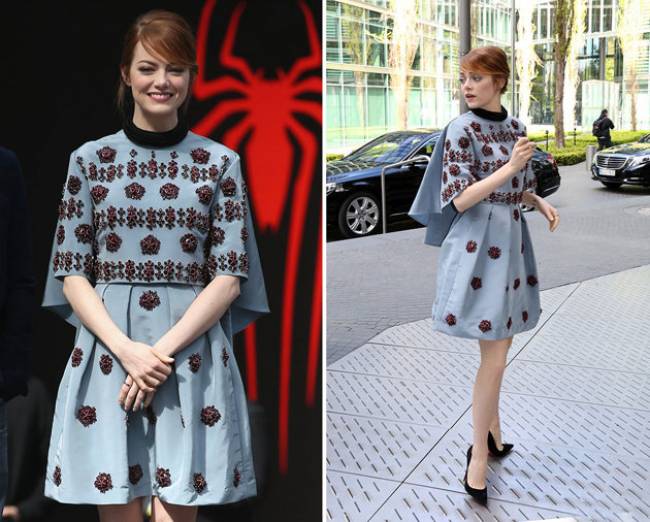 Erdem suits the heroine of The Amazing Spider-Man 2, Emma Stone.