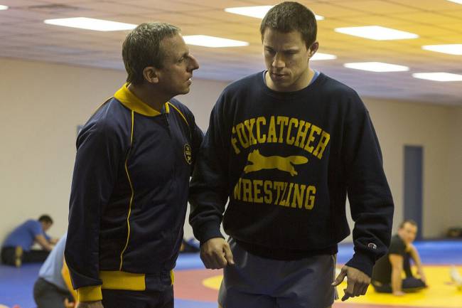 Steve Carell and Channing Tatum in 'Foxcatcher'.