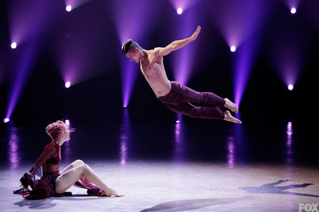 Kate Harpootlian and Edson Juarez perform a Contemporary routine choreographed by Travis Wall.
